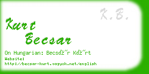 kurt becsar business card